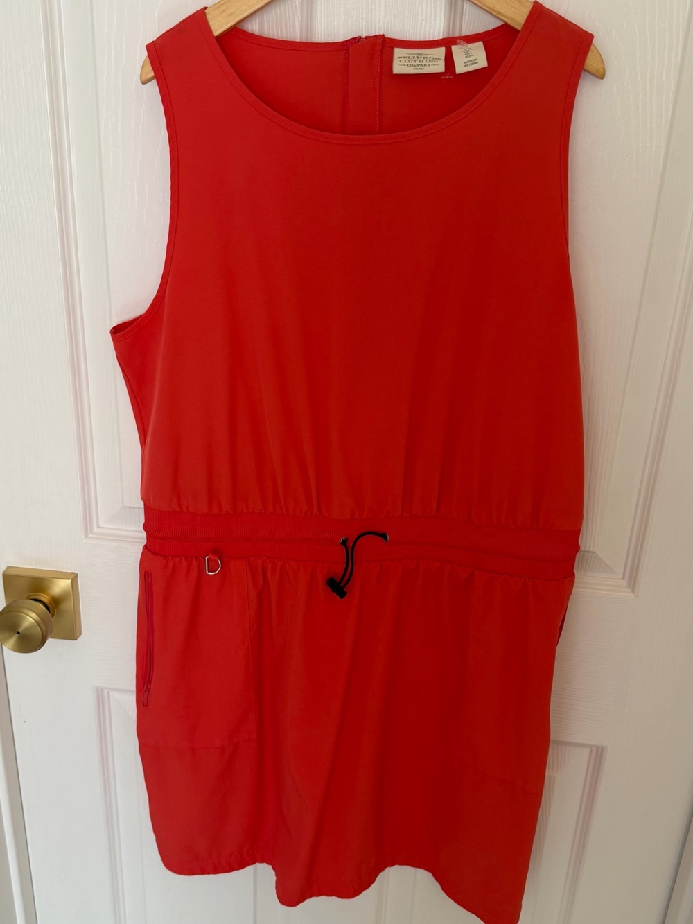 Crewcuts Red Sleeveless One-Piece Romper with Drawstring Waist